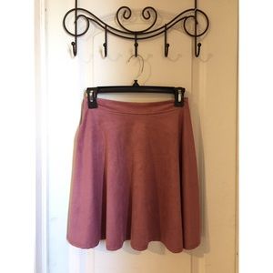 Dusty rose suede skater skirt Charlotte Russe